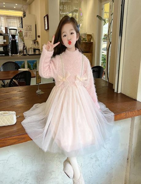 autumn and winter new style westernized thickened princess dress for girls3981631, Red;yellow